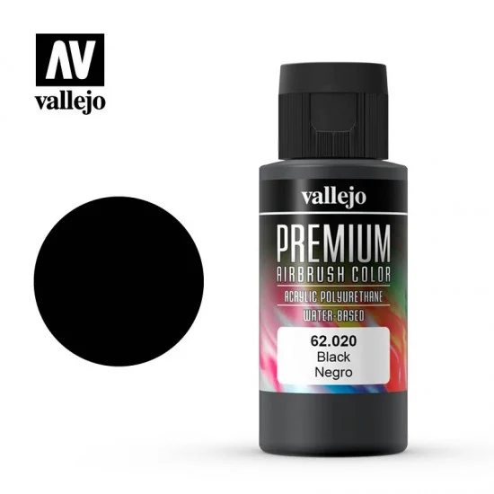 Vallejo 62020 Acrylic Airbrush Paint - Premium Colour #Dark (60ml)