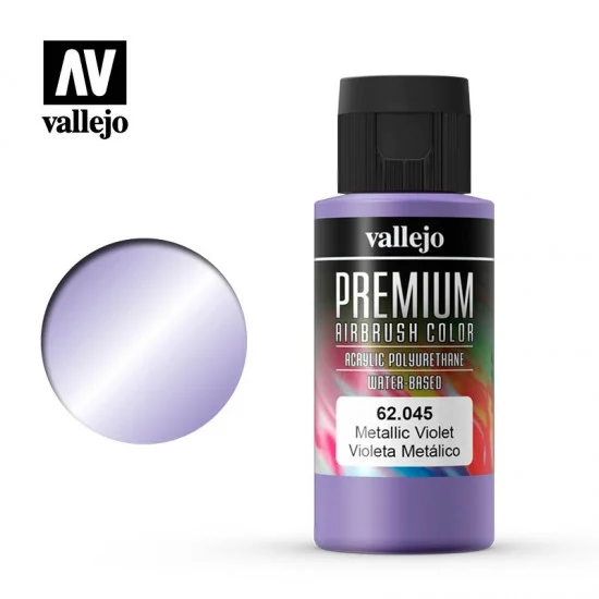 Vallejo 62045 Acrylic Airbrush Paint - Premium Colour #Metallic Violet (60ml)