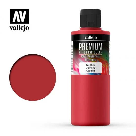 Vallejo 63006 Premium Colour Acrylic Paint - Carmine (200ml)