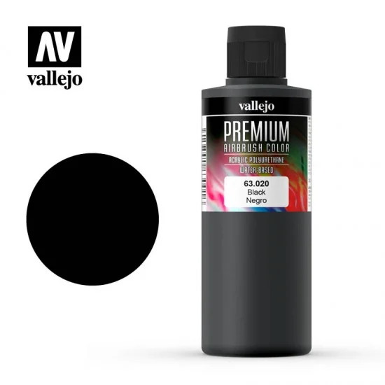 Vallejo 63020 Premium Colour Acrylic Paint - Dark (200ml/6.76 fl.oz)