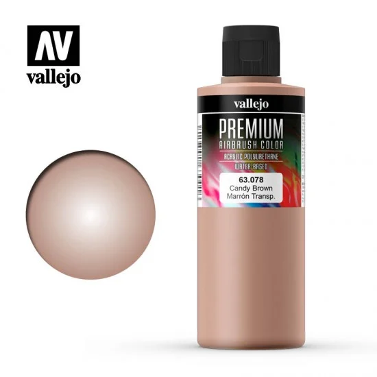 Vallejo 63078 Premium Colour Acrylic Paint - Candy Brown (200ml/6.76fl.oz)