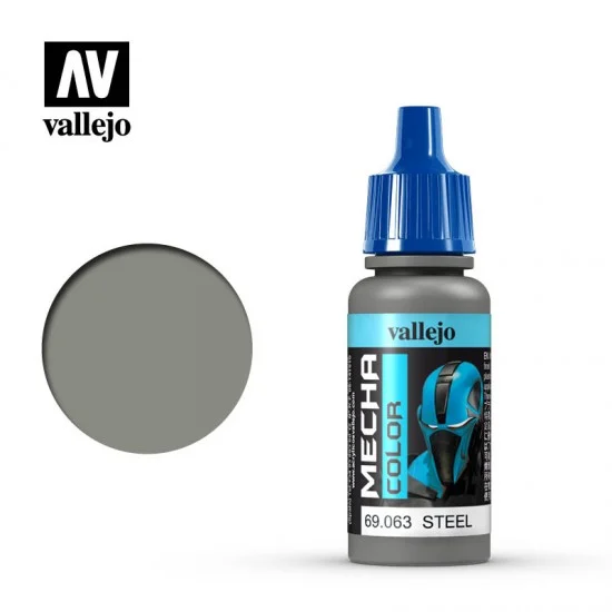 Vallejo 69063 [Mecha Colour] Acrylic Paint - #Steel (17ml)