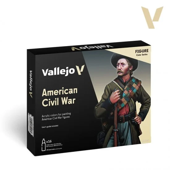 Vallejo 70256 Model Colour Acrylic Paint Set - American Civil War (16 bottles, each: 18 ml/0.6 fl oz)