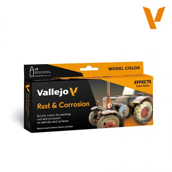 Vallejo 70262 Model Colour Acrylic Paint Set - Rust and Corrossion by Chema Cabrero (8x 18ml/0.6 fl oz)