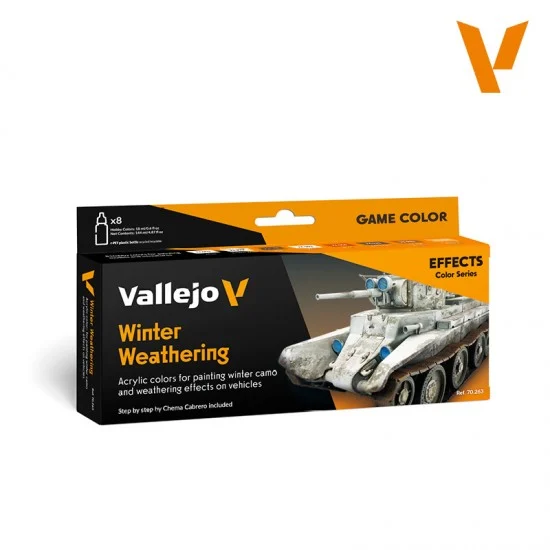 Vallejo 70263 Game Colour Acrylic Paint Set - Winter Weathering (8x 18ml/0.6 fl oz)