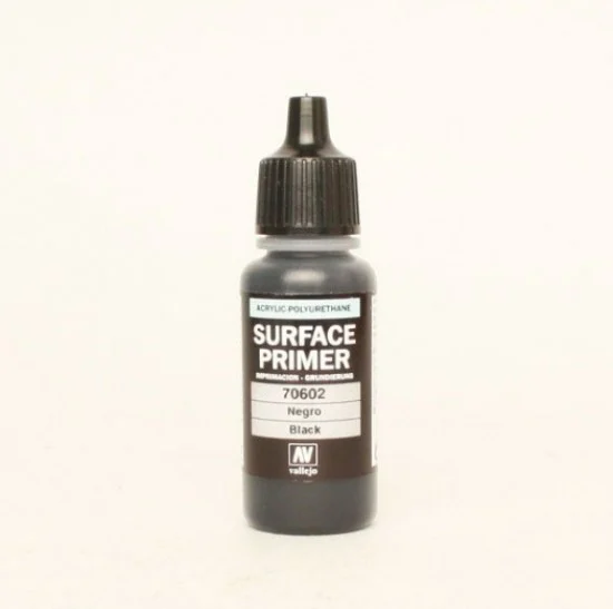 Vallejo 70602 Acrylic Polyurethane - Black Surface Primer 17ml