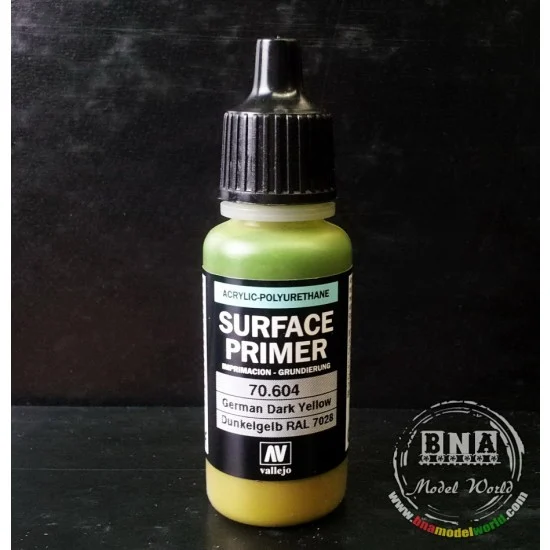 Vallejo 70604 Acrylic Polyurethane - German Dark Yellow Surface Primer 17ml