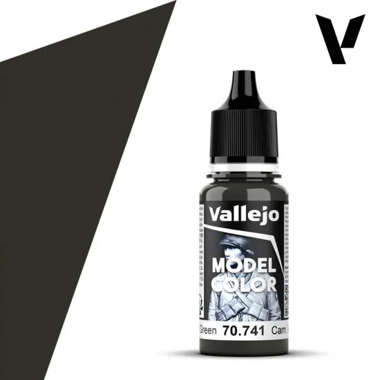Vallejo 70741 Acrylic Paint - Model Colour #109 Camouflage Black Green (18ml/0.6 fl oz, matt finish)