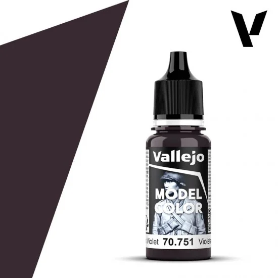 Vallejo 70751 Acrylic Paint - Model Colour #054 Black Violet (18ml/0.6 fl oz, matt finish)
