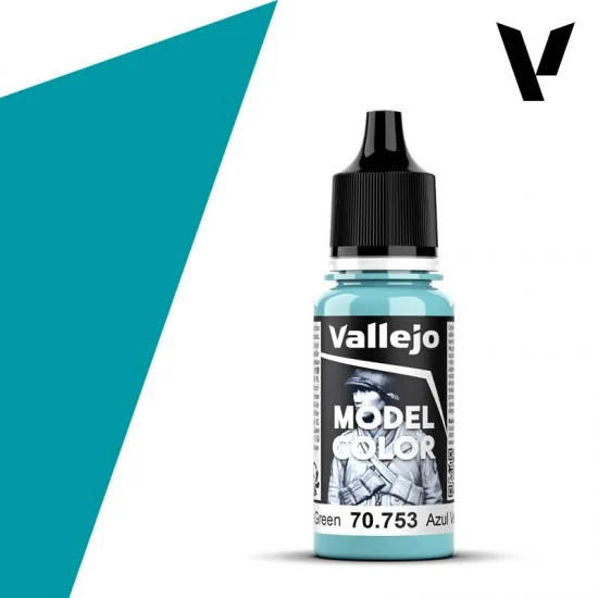 Vallejo 70753 Acrylic Paint - Model Colour #068 Light Blue Green (18ml/0.6 fl oz, matt finish)