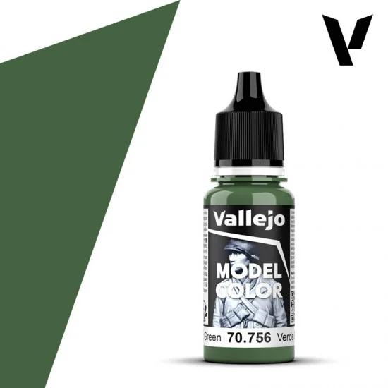 Vallejo 70756 Acrylic Paint - Model Colour #077 Splinter Green (18ml/0.6 fl oz, matt finish)