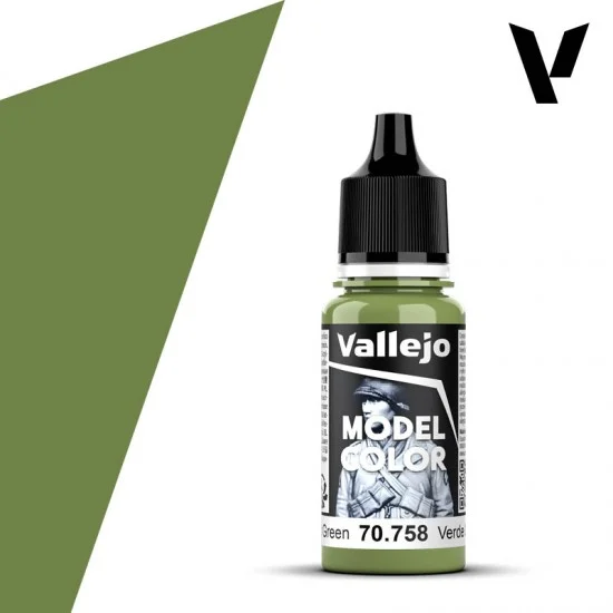 Vallejo 70758 Acrylic Paint - Model Colour #085 Bright Green (18ml/0.6 fl oz, matt finish)