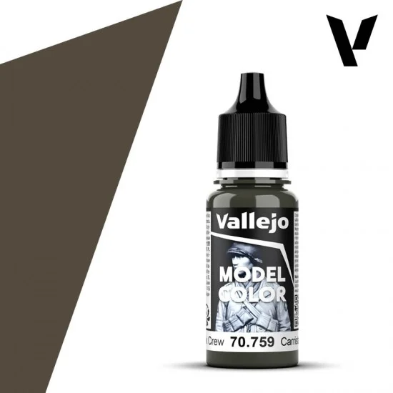 Vallejo 70759 Acrylic Paint - Model Colour #100 German Tank Crew (18ml/0.6 fl oz, matt finish)