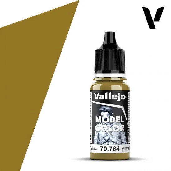 Vallejo 70764 Acrylic Paint - Model Colour #125 Military Yellow (18ml/0.6 fl oz, matt finish)