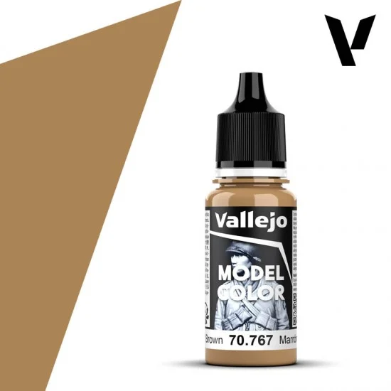 Vallejo 70767 Acrylic Paint - Model Colour #138 Desert Brown (18ml/0.6 fl oz, matt finish)