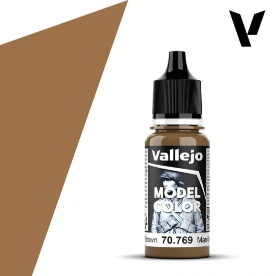 Vallejo 70769 Acrylic Paint - Model Colour #148 Mustard Brown (18ml/0.6 fl oz, matt finish)