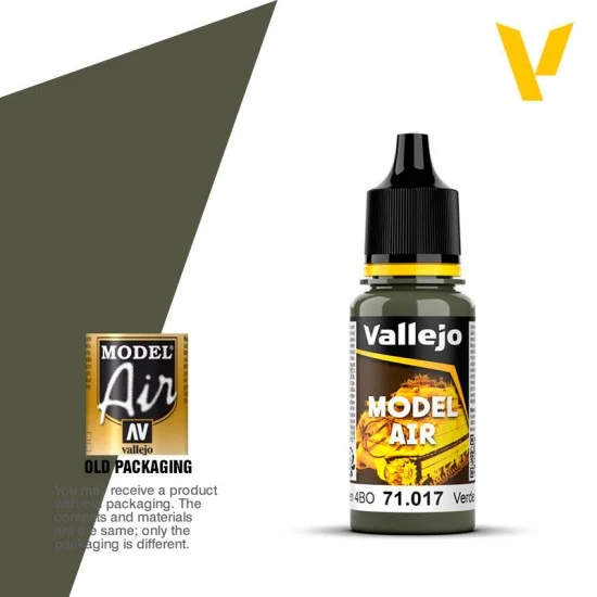 Vallejo 71017 Model Air Acrylic Paint - Russian Green RLM80 (17ml)
