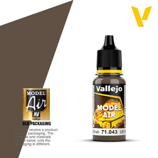 Vallejo 71043 Model Air Acrylic Paint - Olive Drab RLM81 (17ml)