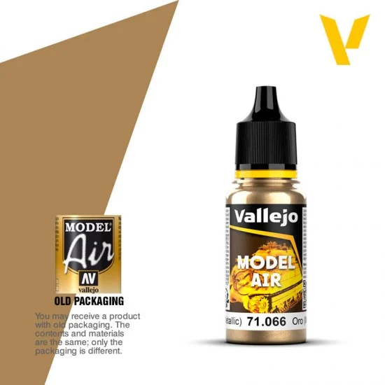 Vallejo 71066 Model Air Acrylic Paint - Metallic Gold 17ml