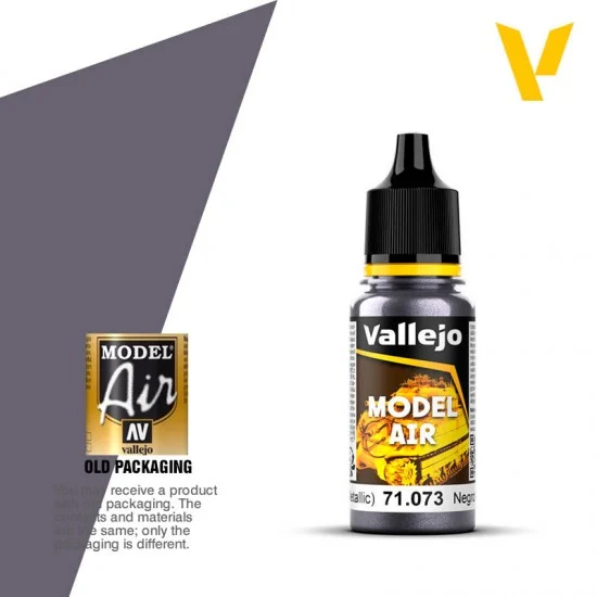 Vallejo 71073 Model Air Acrylic Paint - Black (Metallic) 17ml