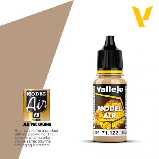Vallejo 71122 Model Air Acrylic Paint - Desert Tan 686 FS33446 (17ml)
