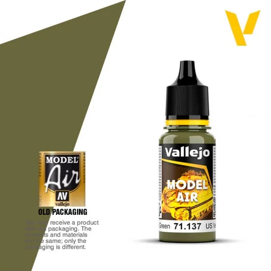 Vallejo 71137 Model Air Acrylic Paint - US Light Green 17ml