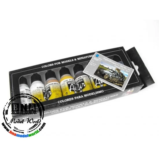Vallejo 71151 Acrylic Model Air Paint Set - Demag D7 Guderian Russia 1941 (8 x 17ml)