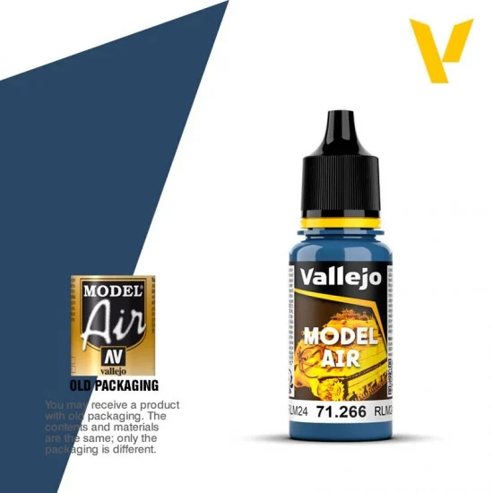 Vallejo 71266 Model Air Acrylic Paint - Dark Blue RLM24 (17ml)