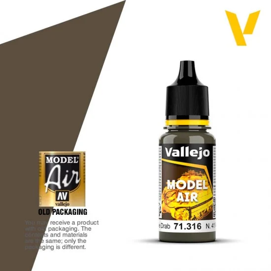 Vallejo 71316 Model Air Acrylic Paint - N.41 Dark Olive Drab 17ml