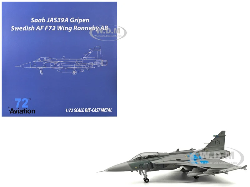 Saab JAS 39A Gripen Fighter Aircraft "131, F 7 Wing, Cat’s Paw Livery, Satenas Air Base" (2006) Swedish Air Force 1/72 Diecast Model Airplane by Aviation 72 - Saab Models