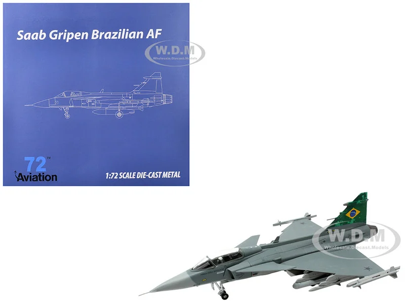 Saab JAS 39E Gripen Fighter Aircraft "Brazilian Air Force" 1/72 Diecast Model Airplane by Aviation 72 - Saab Models