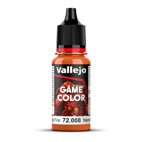 Vallejo 72008 Acrylic Paint - Game Colour #Orange Fire (18 ml/0.6 fl oz)