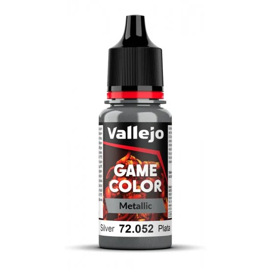 Vallejo 72052 Acrylic Paint - Game Colour #Silver (18 ml/0.6 fl oz)