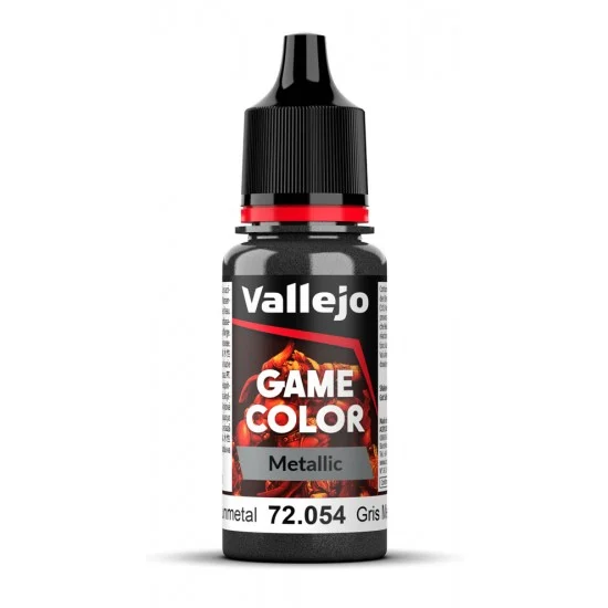 Vallejo 72054 Acrylic Paint - Game Colour #Metal Dark Gunmetal (18 ml/0.6 fl oz)
