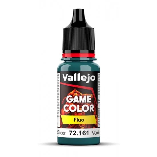 Vallejo 72161 Acrylic Paint - Game Colour Fluo #Fluorescent Cold Green (18 ml/0.6 fl oz)