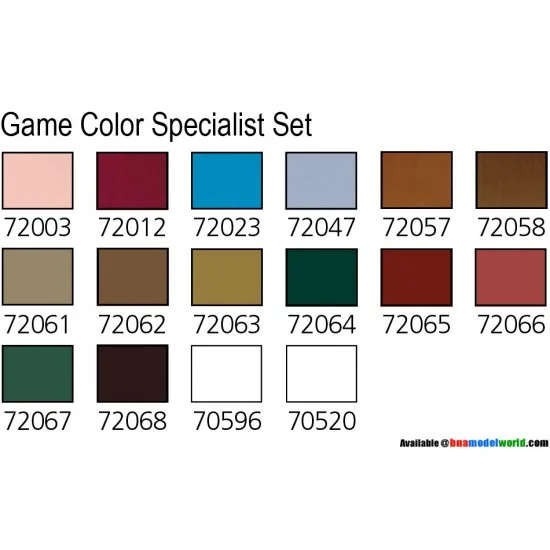 Vallejo 72297 Game Colour Paint Set - Specialist Set (16 x 17ml)