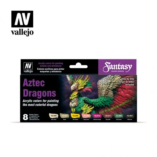 Vallejo 72306 Acrylic Paint Set - Game Color #Aztec Dragons (8x 17ml)