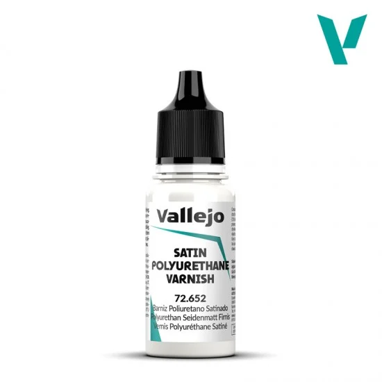 Vallejo 72652 Acrylic Paint - Auxiliary #Satin Polyurethane Varnish (18 ml/0.6 fl oz)