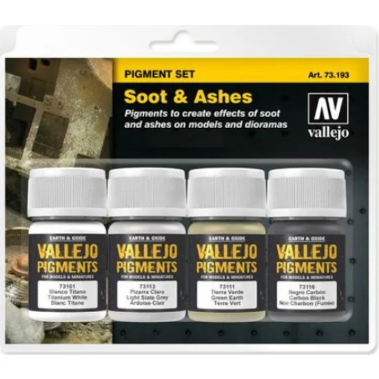 Vallejo 73193 Pigments Set - Soot and Ashes (4x 30ml)