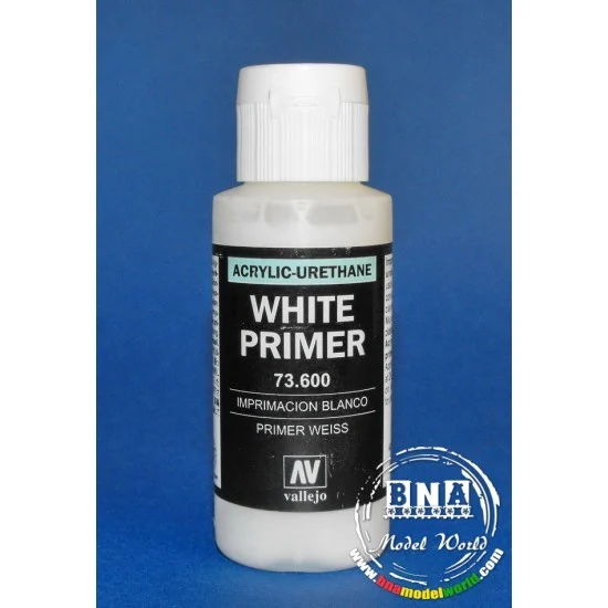 Vallejo 73600 Acrylic Polyurethane - White Primer 60ml
