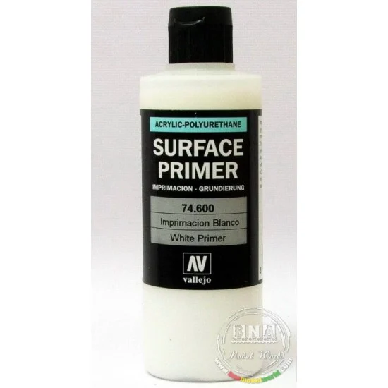Vallejo 74600 Acrylic Polyurethane - White Surface Primer 200ml