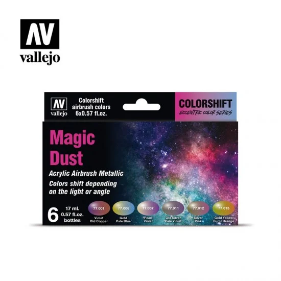 Vallejo 77090 Colorshift Acrylic Airbrush Paint Set - Magic Dust (6 x 17ml)