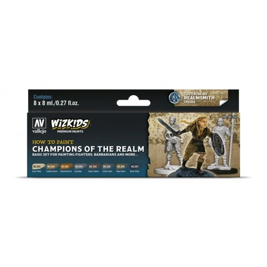 Vallejo 80250 Acrylic Paint Set - Wizkids Premium #Champions of the Realm (8x 8ml/0.27fl.oz.)