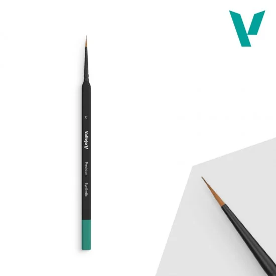 Vallejo B03000 Hobby Brushes: Precision Round Synthetic Brush, Triangular Handle No. 0 - Hobby & Model Paints