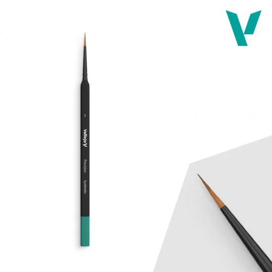 Vallejo B03001 Hobby Brushes: Precision Round Synthetic Brush, Triangular Handle No. 1 - Hobby & Model Paints