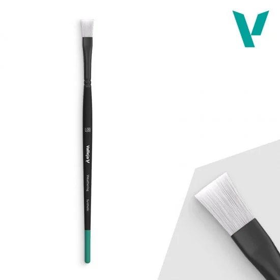Vallejo B09003 Hobby Brushes: Weathering Flat Synthetic Brush Large - Hobby & Model Paints