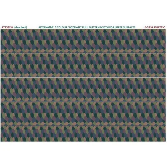 Aviattic ATT32110 1/32 (Clear Decal Paper) Alternative 5 Colour "Lozenge" Full Pattern Width - Model Planes