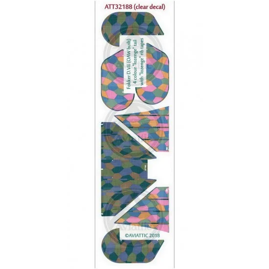 Aviattic ATT32188 1/32 Fokker DVii (Oaw Built) 4 Colour "Lozenge" With Lozenge Rib Tapes - Model Planes