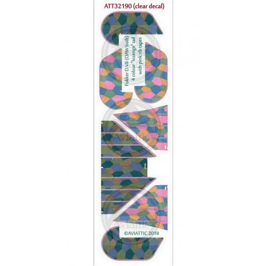 Aviattic ATT32190 1/32 Fokker DVii (Oaw Built) 4 Colour "Lozenge" With Pink Rib Tapes - Model Planes