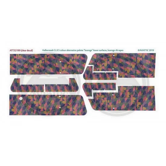 Aviattic ATT32199 1/32 Halberstadt Cl.II 5 Colour Lozenge Lower Surfaces, Lozenge Rib Tapes - Model Planes